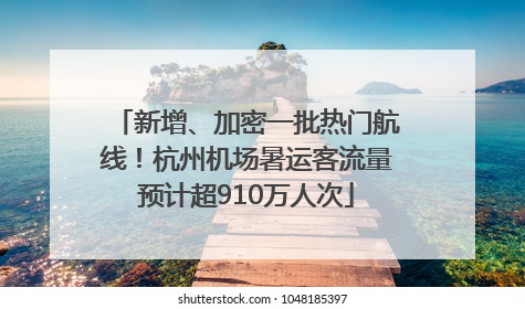 新增、加密一批热门航线！杭州机场暑运客流量预计超910万人次