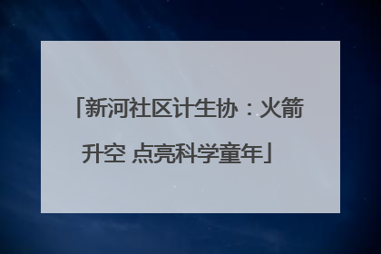 新河社区计生协：火箭升空 点亮科学童年