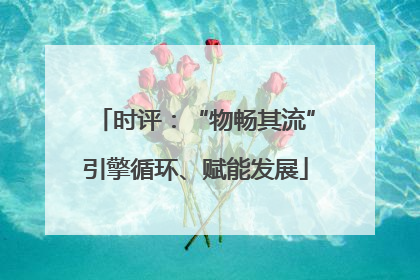 时评：“物畅其流”引擎循环、赋能发展
