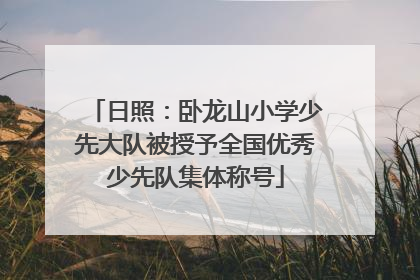 日照：卧龙山小学少先大队被授予全国优秀少先队集体称号