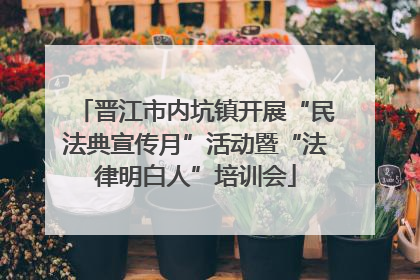 晋江市内坑镇开展“民法典宣传月”活动暨“法律明白人”培训会