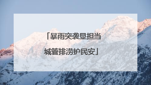 暴雨突袭显担当 城管排涝护民安