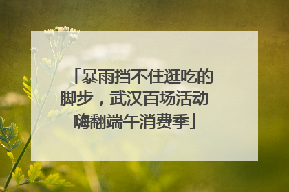 暴雨挡不住逛吃的脚步，武汉百场活动嗨翻端午消费季