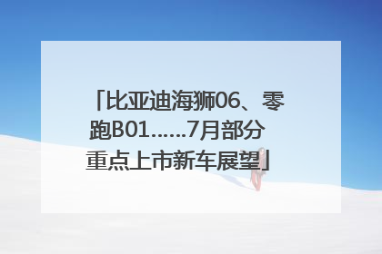 比亚迪海狮06、零跑B01……7月部分重点上市新车展望