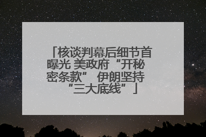 核谈判幕后细节首曝光 美政府“开秘密条款” 伊朗坚持“三大底线”