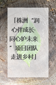 株洲“润心伴成长·同心护未来”项目团队走进乡村