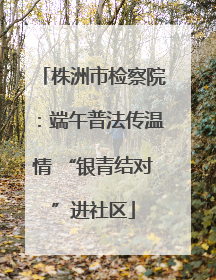 株洲市检察院：端午普法传温情 “银青结对”进社区