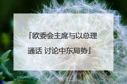 欧委会主席与以总理通话 讨论中东局势
