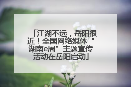江湖不远，岳阳很近！全国网络媒体“湖南e周”主题宣传活动在岳阳启动