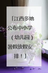 江西多地公布中小学（幼儿园）暑假放假安排！