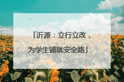 沂源：立行立改，为学生铺就安全路