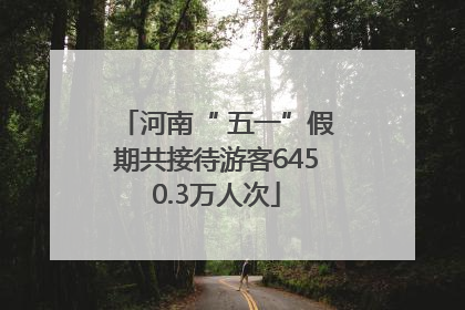 河南“ 五一”假期共接待游客6450.3万人次