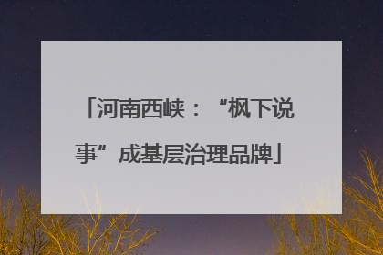 河南西峡：“枫下说事”成基层治理品牌