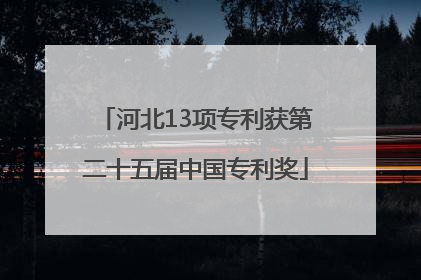河北13项专利获第二十五届中国专利奖