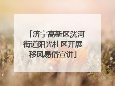 济宁高新区洸河街道阳光社区开展移风易俗宣讲