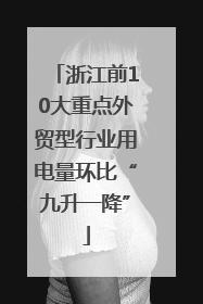 浙江前10大重点外贸型行业用电量环比“九升一降”