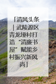 清风头条｜武陵源区青龙垭村打造“清廉书屋”赋能乡村振兴新风尚