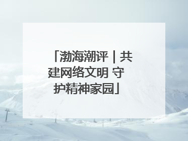 渤海潮评｜共建网络文明 守护精神家园
