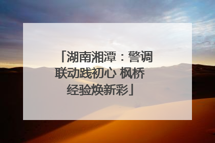 湖南湘潭：警调联动践初心 枫桥经验焕新彩