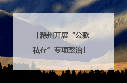 滁州开展“公款私存”专项整治
