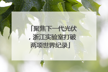 聚焦下一代光伏，浙江实验室打破两项世界纪录