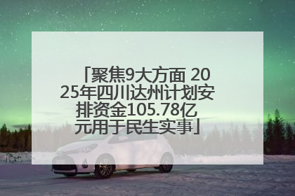 聚焦9大方面 2025年四川达州计划安排资金105.78亿元用于民生实事
