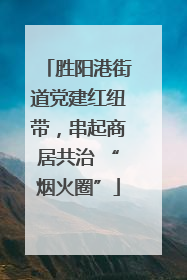 胜阳港街道党建红纽带，串起商居共治 “烟火圈”