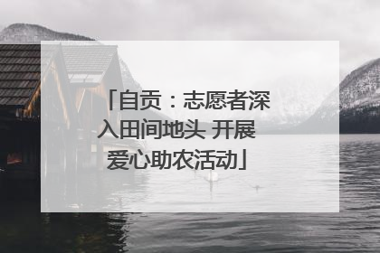 自贡：志愿者深入田间地头 开展爱心助农活动