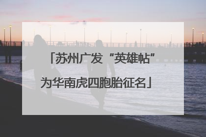苏州广发“英雄帖”为华南虎四胞胎征名