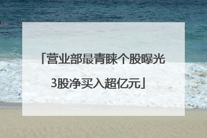 营业部最青睐个股曝光 3股净买入超亿元