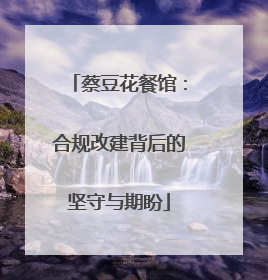 蔡豆花餐馆：合规改建背后的坚守与期盼