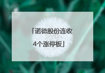 诺德股份连收4个涨停板