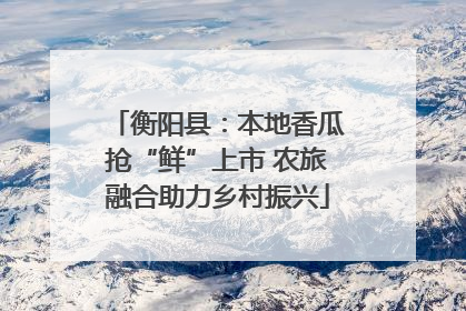 衡阳县：本地香瓜抢“鲜”上市 农旅融合助力乡村振兴