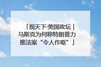 观天下·美国政坛｜马斯克为何称特朗普力推法案“令人作呕”