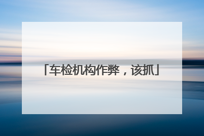车检机构作弊，该抓