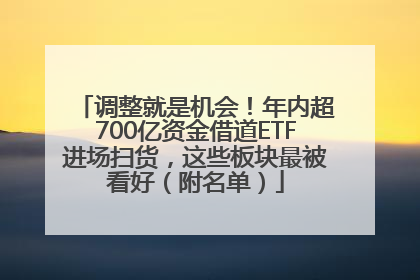 调整就是机会！年内超700亿资金借道ETF进场扫货，这些板块最被看好（附名单）