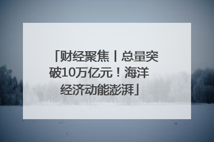 财经聚焦丨总量突破10万亿元！海洋经济动能澎湃