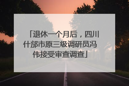 退休一个月后，四川什邡市原三级调研员冯伟接受审查调查