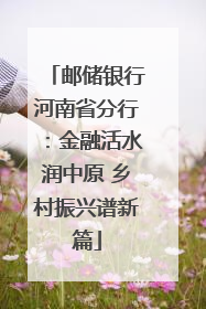邮储银行河南省分行：金融活水润中原 乡村振兴谱新篇
