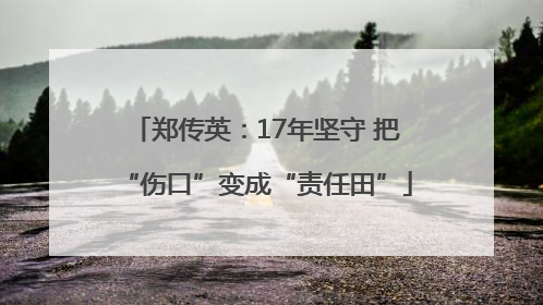 郑传英：17年坚守 把“伤口”变成“责任田”