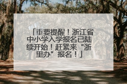 重要提醒！浙江省中小学入学报名已陆续开始！赶紧来“浙里办”报名！
