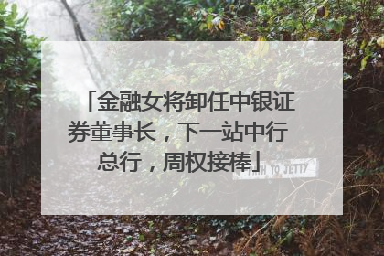 金融女将卸任中银证券董事长，下一站中行总行，周权接棒