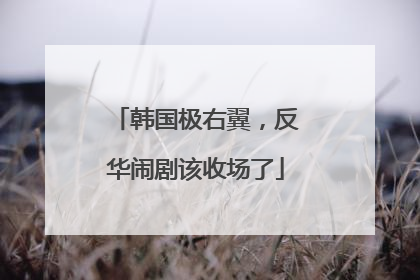 韩国极右翼，反华闹剧该收场了