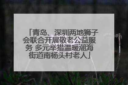 青岛、深圳两地狮子会联合开展敬老公益服务 多元举措温暖潮海街道南杨头村老人