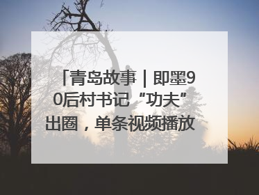 青岛故事｜即墨90后村书记“功夫”出圈，单条视频播放量过600万