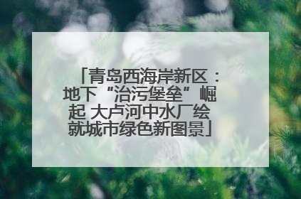 青岛西海岸新区：地下“治污堡垒”崛起 大卢河中水厂绘就城市绿色新图景
