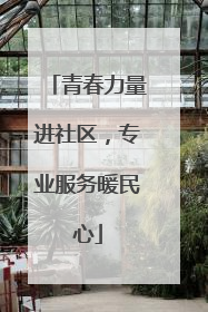 青春力量进社区，专业服务暖民心