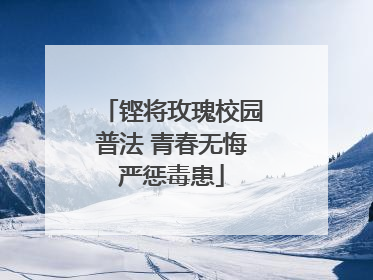 铿将玫瑰校园普法 青春无悔严惩毒患