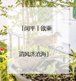 闵平丨欲乘清风济沧海