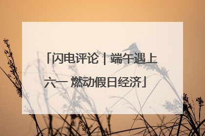 闪电评论｜端午遇上六一 燃动假日经济